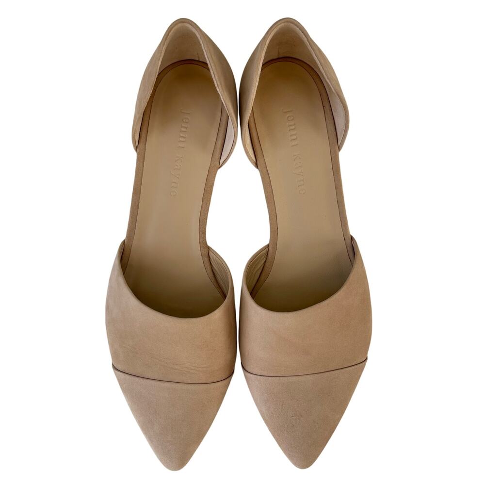 Jenni Kayne d'Orsay Pointed Toe Flats Napa Leather Natural Size 38.5